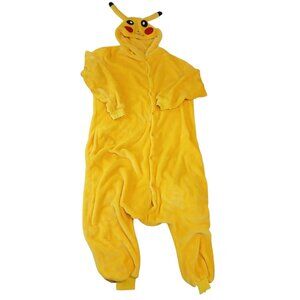 Pokemon Pikachu Adult Small Fleece Cosplay Costume Anime Halloween Outfit Pajama
